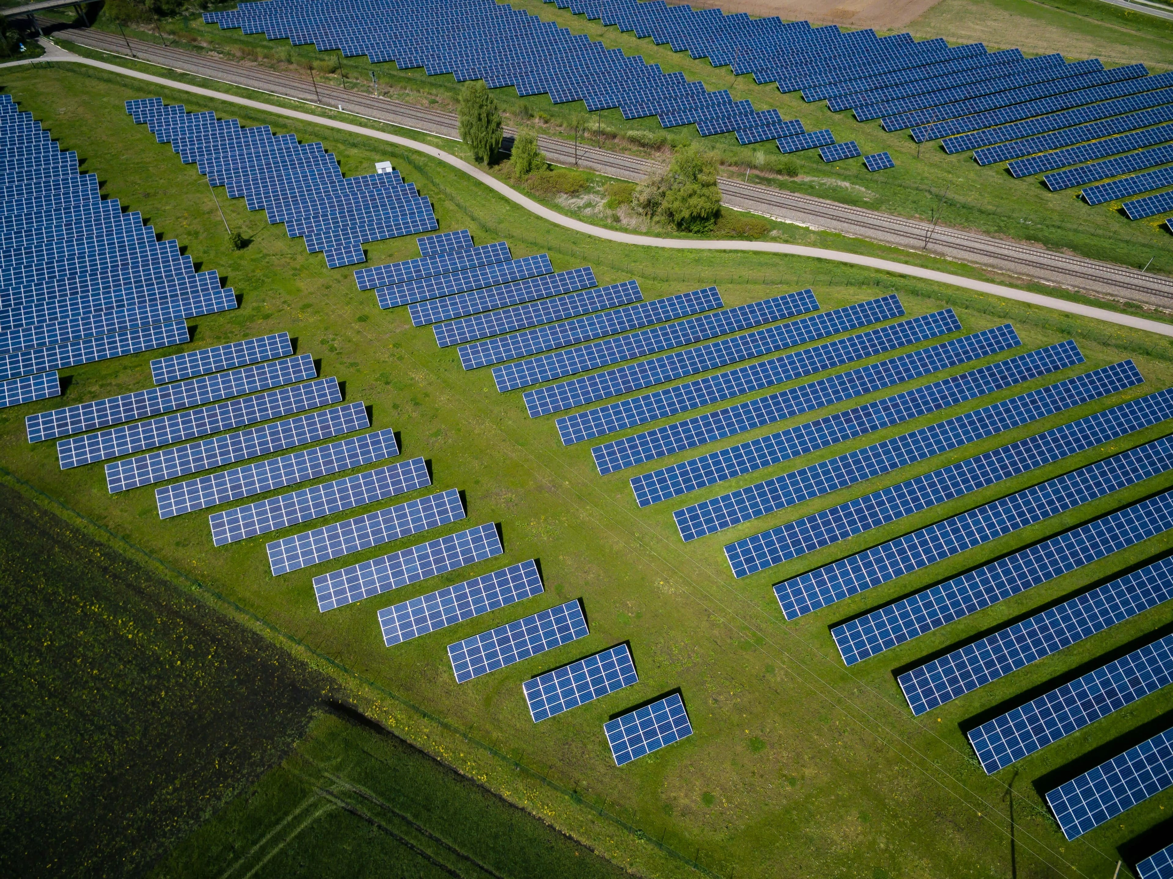 a solar panel farm